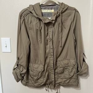 Daughters of the Liberation Wimen’s‎ Jacket Sz Medium Distressed Green Hooded